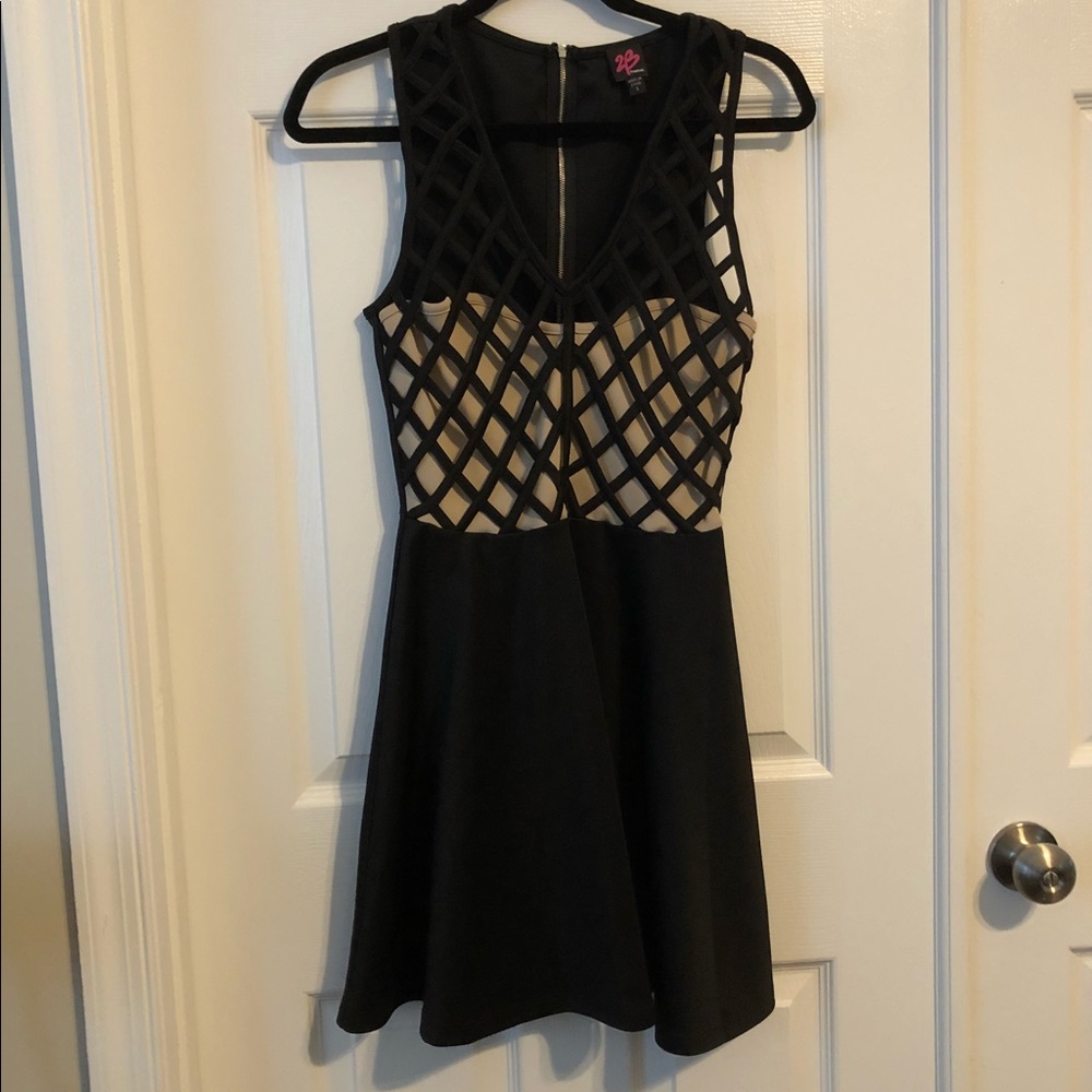 2b Bebe Cocktail Dress with Fishnet Design